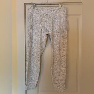 Athleta White Speckled Leggings